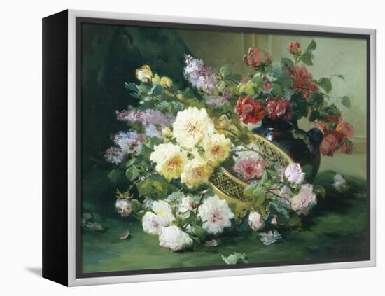 Romantic Flowers-Eugene Henri Cauchois-Framed Premier Image Canvas