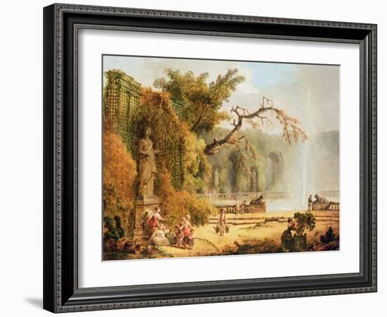 Romantic Garden Scene-Hubert Robert-Framed Giclee Print