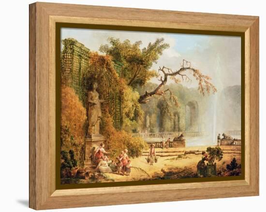 Romantic Garden Scene-Hubert Robert-Framed Premier Image Canvas