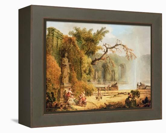 Romantic Garden Scene-Hubert Robert-Framed Premier Image Canvas