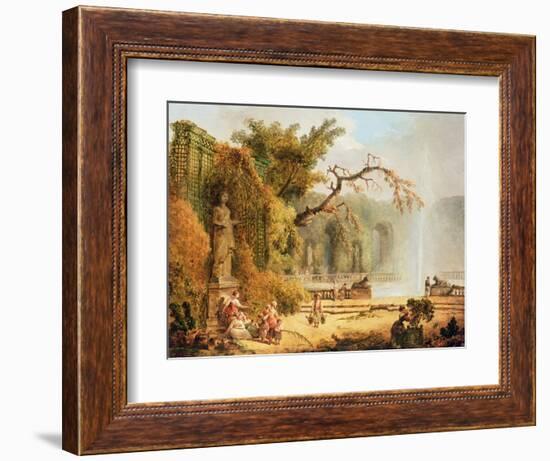 Romantic Garden Scene-Hubert Robert-Framed Giclee Print