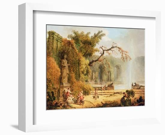 Romantic Garden Scene-Hubert Robert-Framed Giclee Print