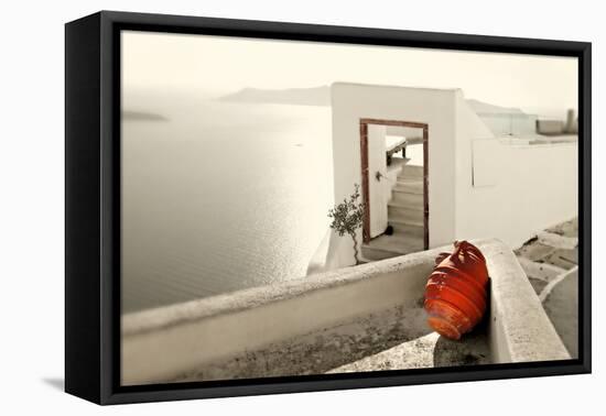 Romantic Holidays - Amazing Santorini . Artistic Toned Picture-Maugli-l-Framed Premier Image Canvas