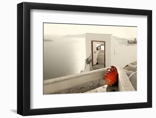 Romantic Holidays - Amazing Santorini . Artistic Toned Picture-Maugli-l-Framed Photographic Print