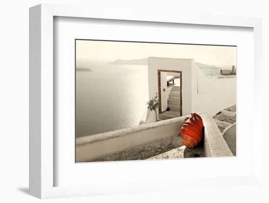 Romantic Holidays - Amazing Santorini . Artistic Toned Picture-Maugli-l-Framed Photographic Print