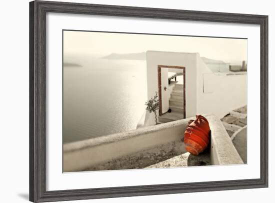 Romantic Holidays - Amazing Santorini . Artistic Toned Picture-Maugli-l-Framed Photographic Print