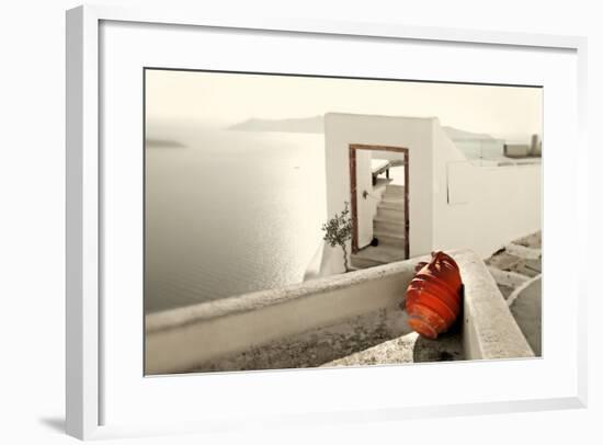 Romantic Holidays - Amazing Santorini . Artistic Toned Picture-Maugli-l-Framed Photographic Print