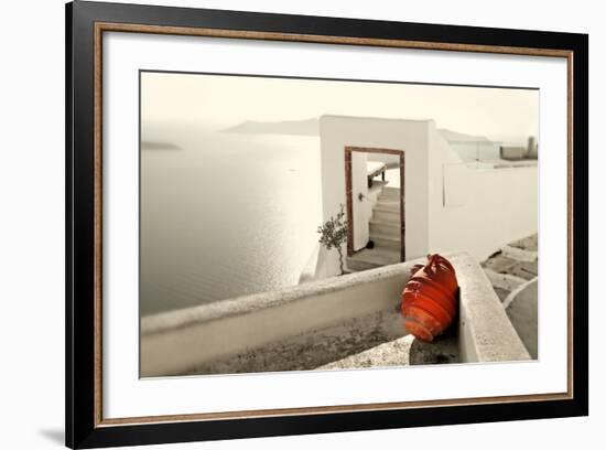 Romantic Holidays - Amazing Santorini . Artistic Toned Picture-Maugli-l-Framed Photographic Print