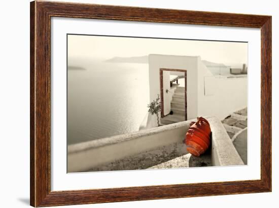 Romantic Holidays - Amazing Santorini . Artistic Toned Picture-Maugli-l-Framed Photographic Print