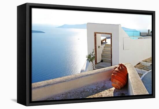 Romantic Holidays - Santorini Resorts-Maugli-l-Framed Premier Image Canvas