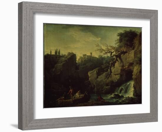 Romantic Landscape (Landscape in the Taste of Salvatore Ros), 1746-Claude Joseph Vernet-Framed Giclee Print