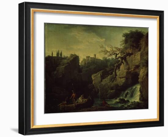 Romantic Landscape (Landscape in the Taste of Salvatore Ros), 1746-Claude Joseph Vernet-Framed Giclee Print
