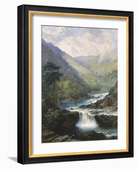 Romantic Landscape with Waterfall-George Beetholme-Framed Giclee Print