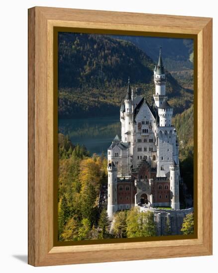 Romantic Neuschwanstein Castle and German Alps During Autumn, Southern Part of Romantic Road, Bavar-Richard Nebesky-Framed Premier Image Canvas