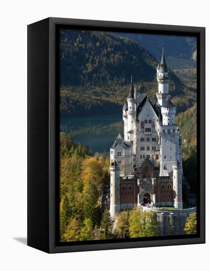 Romantic Neuschwanstein Castle and German Alps During Autumn, Southern Part of Romantic Road, Bavar-Richard Nebesky-Framed Premier Image Canvas