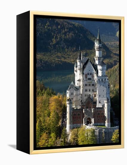 Romantic Neuschwanstein Castle and German Alps During Autumn, Southern Part of Romantic Road, Bavar-Richard Nebesky-Framed Premier Image Canvas