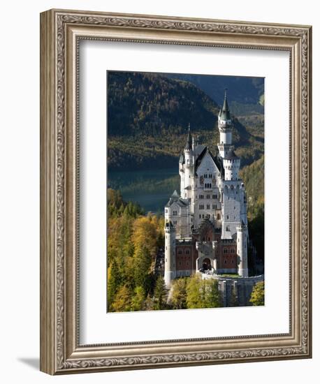 Romantic Neuschwanstein Castle and German Alps During Autumn, Southern Part of Romantic Road, Bavar-Richard Nebesky-Framed Premium Photographic Print