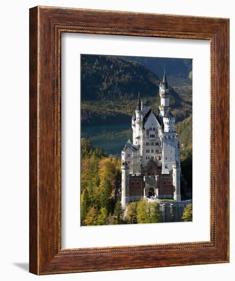 Romantic Neuschwanstein Castle and German Alps During Autumn, Southern Part of Romantic Road, Bavar-Richard Nebesky-Framed Photographic Print