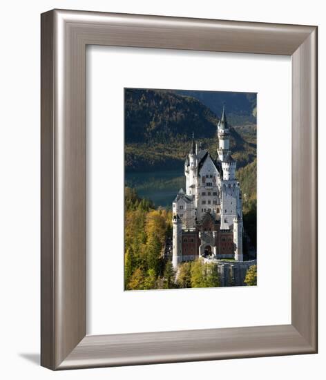 Romantic Neuschwanstein Castle and German Alps During Autumn, Southern Part of Romantic Road, Bavar-Richard Nebesky-Framed Photographic Print