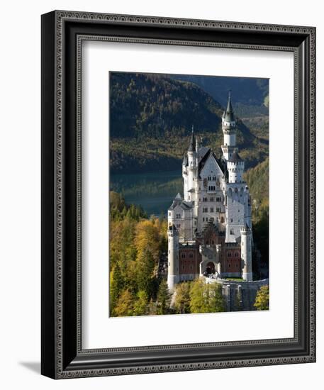 Romantic Neuschwanstein Castle and German Alps During Autumn, Southern Part of Romantic Road, Bavar-Richard Nebesky-Framed Photographic Print