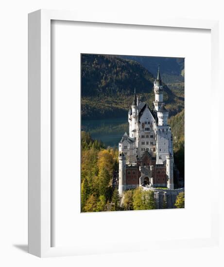 Romantic Neuschwanstein Castle and German Alps During Autumn, Southern Part of Romantic Road, Bavar-Richard Nebesky-Framed Photographic Print