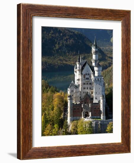 Romantic Neuschwanstein Castle and German Alps During Autumn, Southern Part of Romantic Road, Bavar-Richard Nebesky-Framed Photographic Print