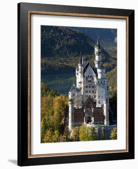 Romantic Neuschwanstein Castle and German Alps During Autumn, Southern Part of Romantic Road, Bavar-Richard Nebesky-Framed Photographic Print