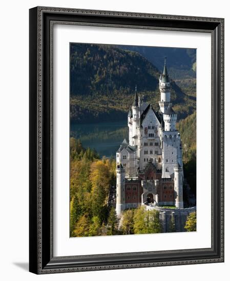 Romantic Neuschwanstein Castle and German Alps During Autumn, Southern Part of Romantic Road, Bavar-Richard Nebesky-Framed Photographic Print