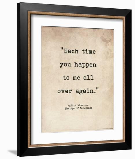 Romantic Quote Poster - Age of Innocence - Edith Wharton-Jeanne Stevenson-Framed Art Print