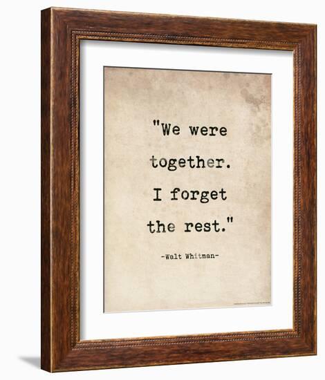 Romantic Quote Poster - Walt Whitman-Jeanne Stevenson-Framed Art Print