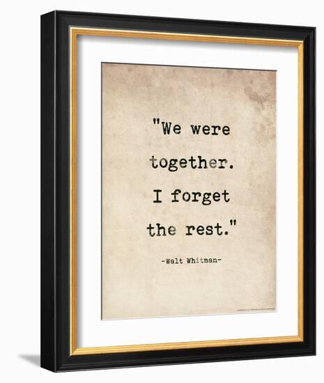 Romantic Quote Poster - Walt Whitman-Jeanne Stevenson-Framed Art Print