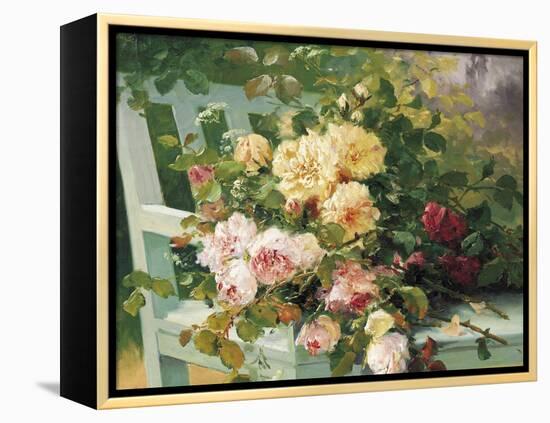 Romantic Roses-Eugene Henri Cauchois-Framed Premier Image Canvas