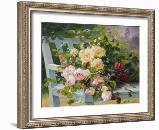 Romantic Roses-Eugene Henri Cauchois-Framed Giclee Print