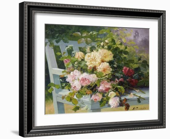 Romantic Roses-Eugene Henri Cauchois-Framed Giclee Print