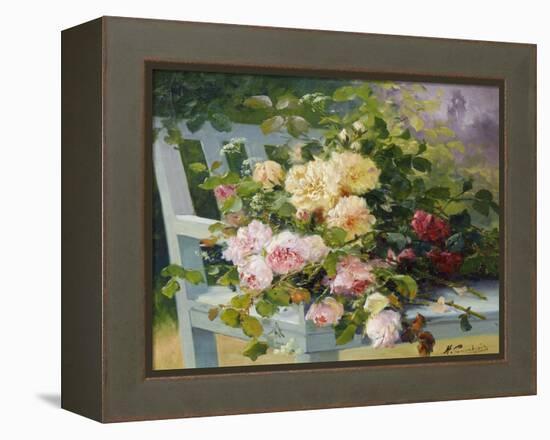 Romantic Roses-Eugene Henri Cauchois-Framed Premier Image Canvas