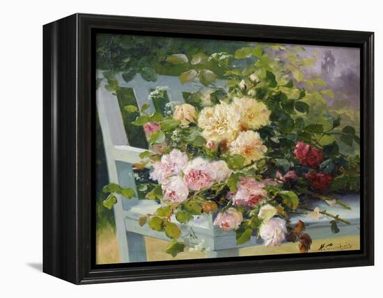 Romantic Roses-Eugene Henri Cauchois-Framed Premier Image Canvas