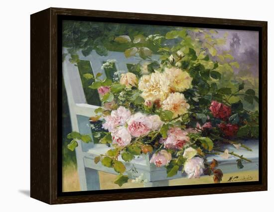 Romantic Roses-Eugene Henri Cauchois-Framed Premier Image Canvas