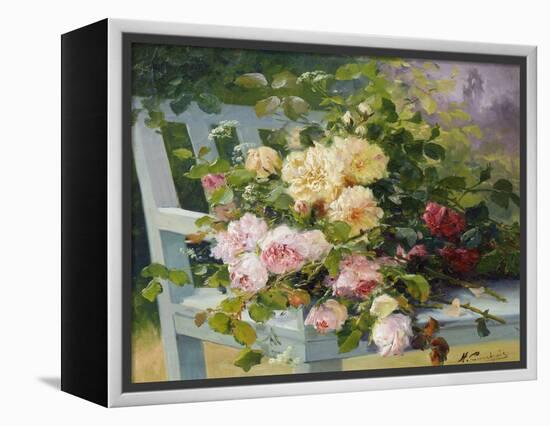 Romantic Roses-Eugene Henri Cauchois-Framed Premier Image Canvas