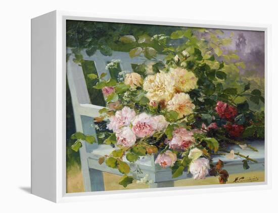 Romantic Roses-Eugene Henri Cauchois-Framed Premier Image Canvas