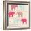 Romantic Seamless Pattern with Elephants-elein-Framed Premium Giclee Print