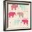 Romantic Seamless Pattern with Elephants-elein-Framed Premium Giclee Print