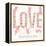 Romantic Valentines Day Card with Word Love Made Birds, Flowers, Petals, Hearts and Twigs. Cute Wed-smilewithjul-Framed Stretched Canvas