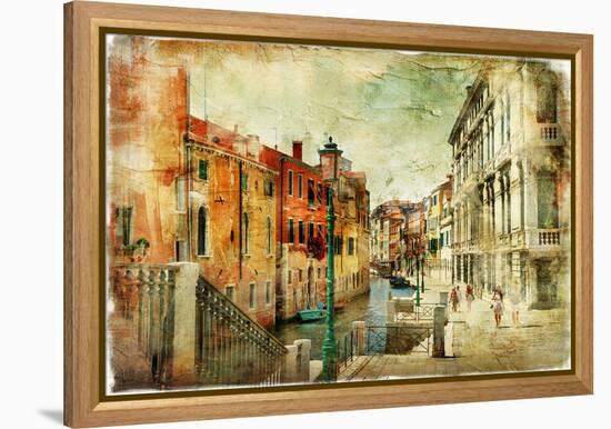 Romantic Venice - Artwork In Painting Style-Maugli-l-Framed Stretched Canvas