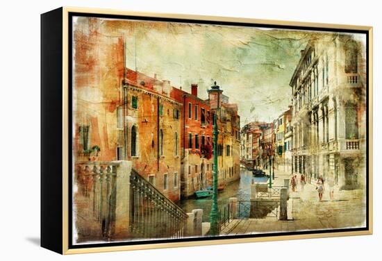 Romantic Venice - Artwork In Painting Style-Maugli-l-Framed Stretched Canvas