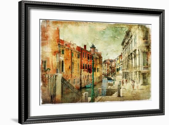 Romantic Venice - Artwork In Painting Style-Maugli-l-Framed Premium Giclee Print