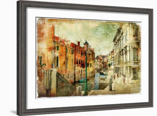 Romantic Venice - Artwork In Painting Style-Maugli-l-Framed Premium Giclee Print