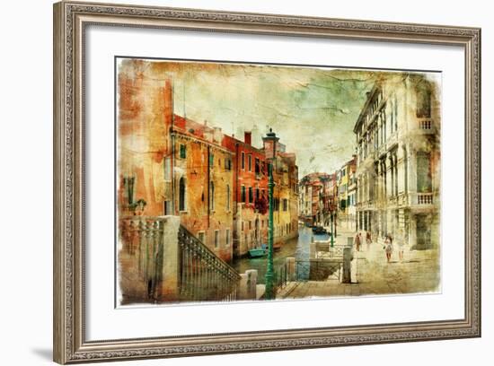 Romantic Venice - Artwork In Painting Style-Maugli-l-Framed Premium Giclee Print