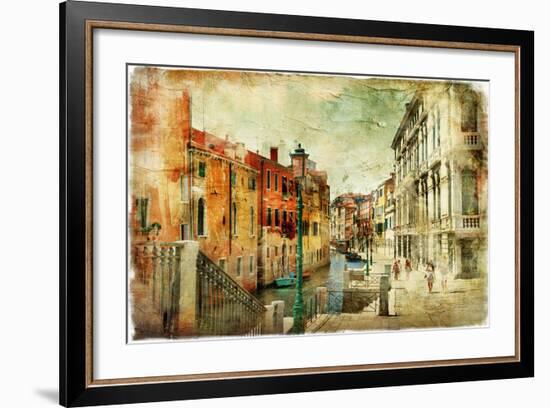 Romantic Venice - Artwork In Painting Style-Maugli-l-Framed Premium Giclee Print