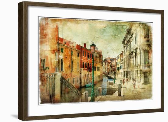 Romantic Venice - Artwork In Painting Style-Maugli-l-Framed Premium Giclee Print