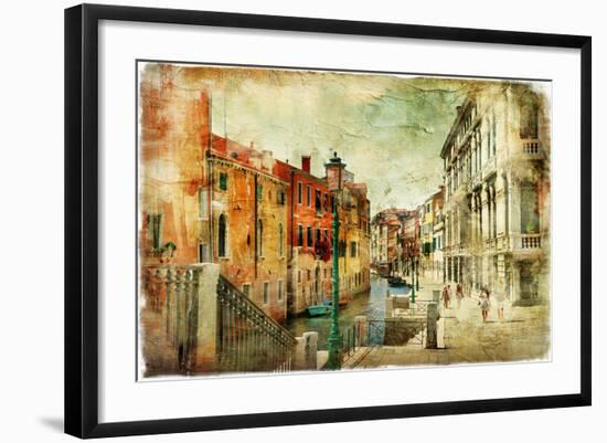 Romantic Venice - Artwork In Painting Style-Maugli-l-Framed Premium Giclee Print